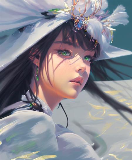 06663-1628987125-wgz style,portrait of a beautiful women highly detailed,perfect femine face,Classical oil painting,by masamune shirow, by Willia.png